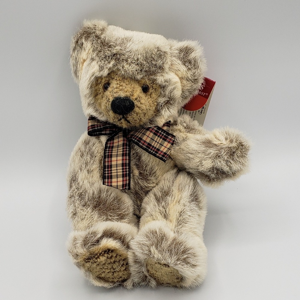 New Russ Wesley Teddy Bear Plaid Bow Plush‎ Stuffed Animal